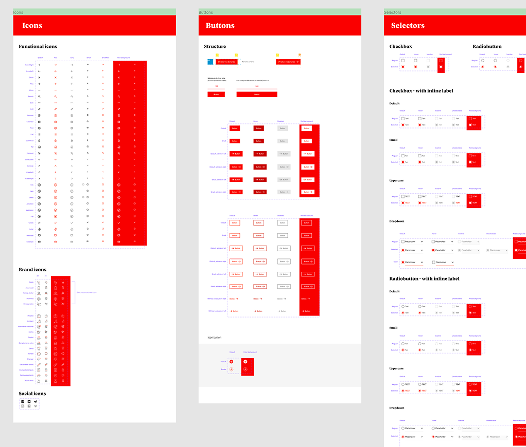 Design system components of the premium calculator