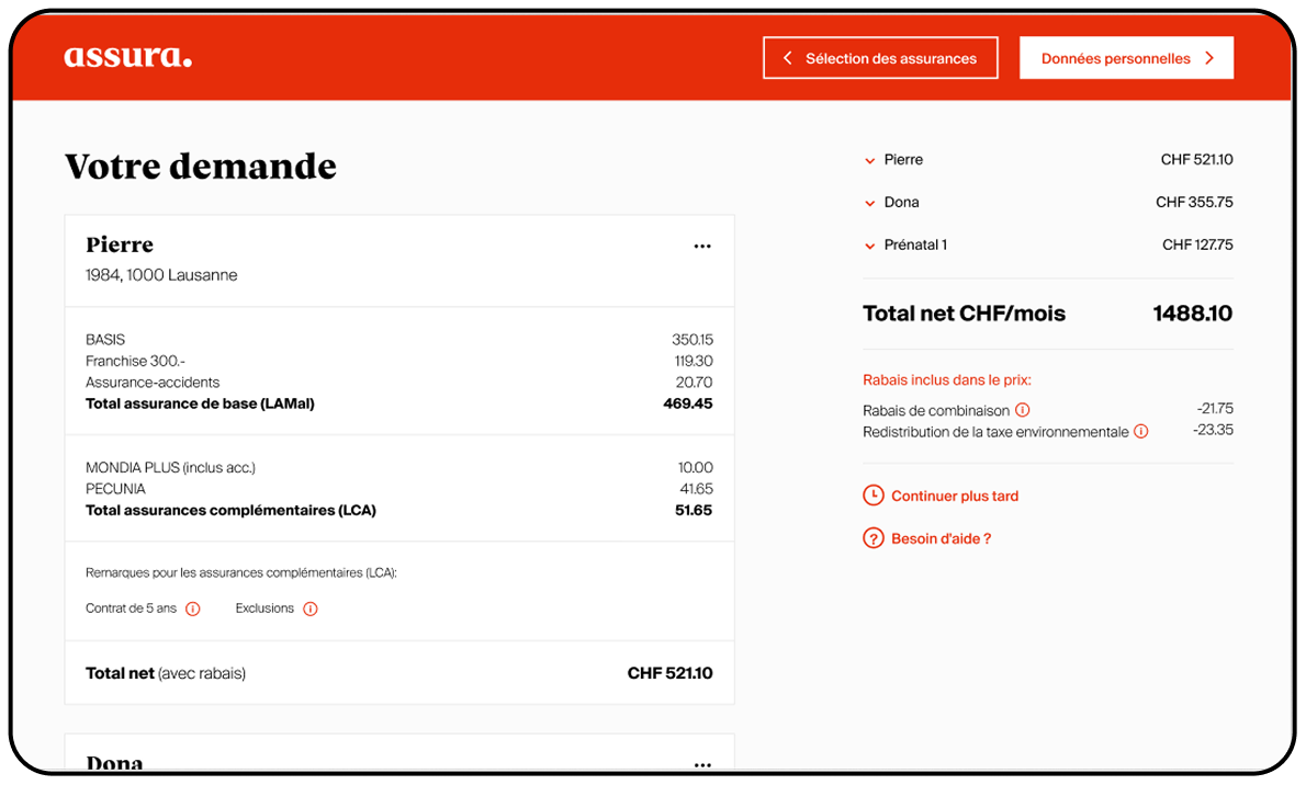 Premium calculator offer summary page