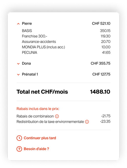 Insurance selection with visible prices