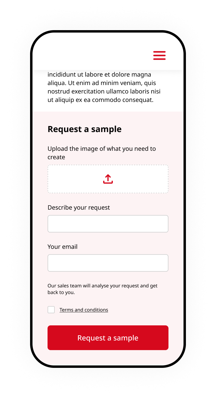 Request a sample mobile flow