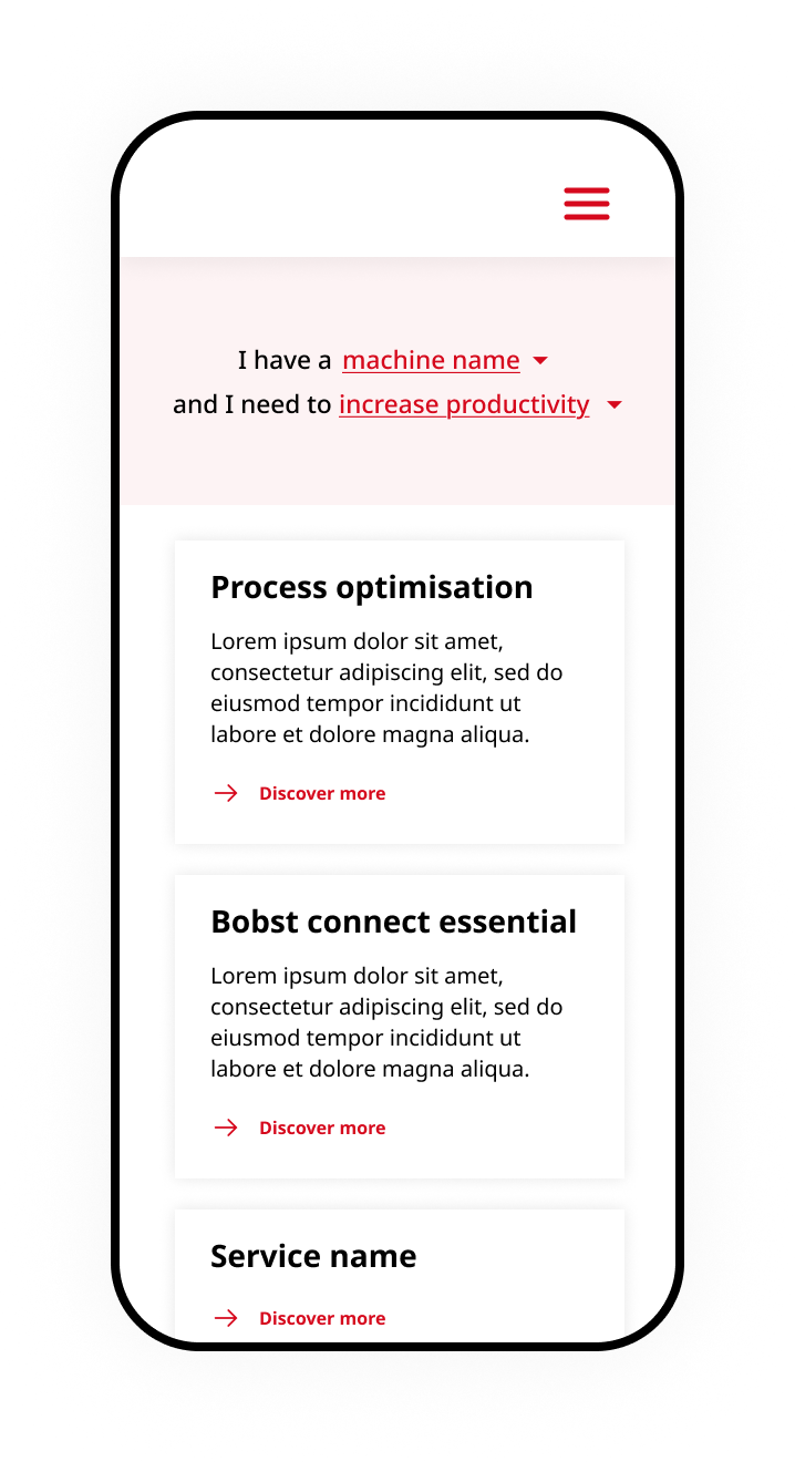 Service and upgrade guide mobile screen