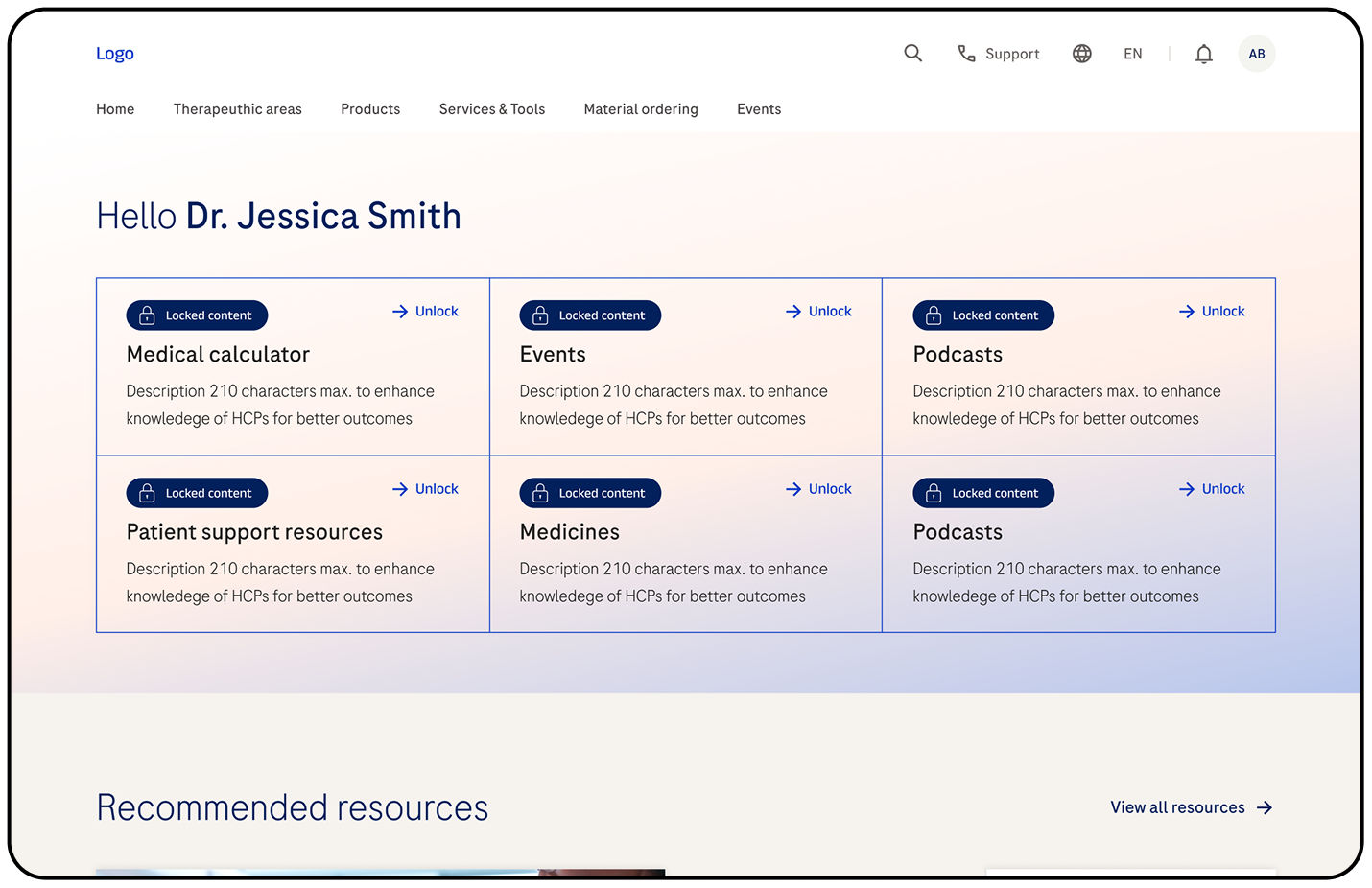 Simplified registration mockup