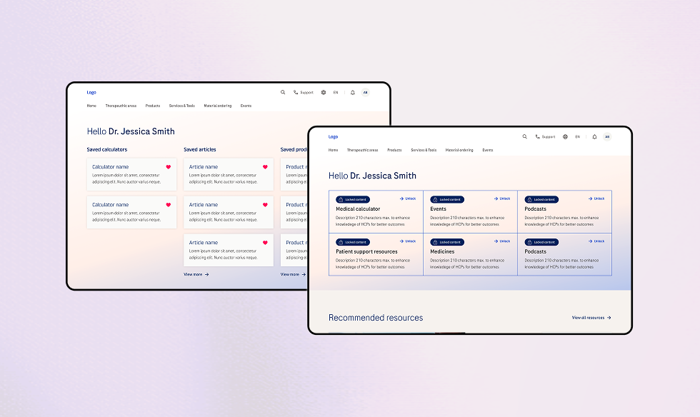 HCPs portal redesign — Pharma company
